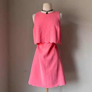 Pink preppy scalloped edge dress by LOFT
